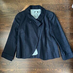 J.Crew Navy Blue Aubrey Ottoman Linen/Cotton Jacket Blazer-Size 6